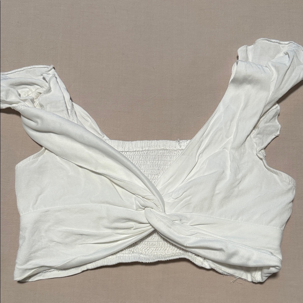 Elegant White Twist-Front Top